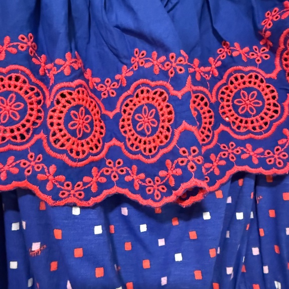 EUC Lilly Pulitzer Kalama Off the Shoulder Blue Borealis Squared Dress Size Lg - Picture 5 of 7